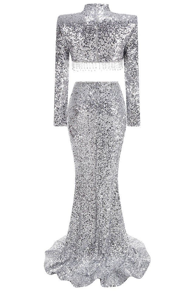 Crystal Sequin Two Piece Maxi Dress | Dress In Beauty