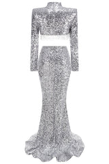 Crystal Sequin Two Piece Maxi Dress | Dress In Beauty