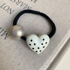 Polka Dot Heart and Pearl Hair Tie - View 6 | TEVQA