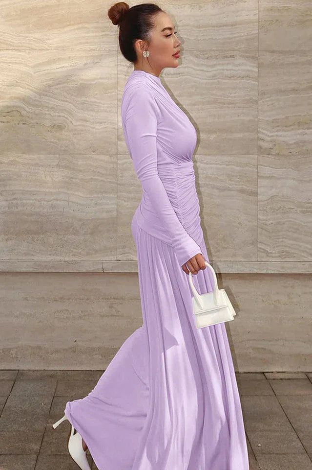 Casey Asymmetric Ruched Bodice Maxi Dress - View 19 | TEVQA
