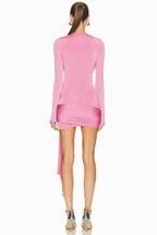Asymmetrical Neckline Mini Dress - View 7 | TEVQA