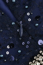 Strapless sequin mini dress with feather and tulle detail - View 10 | TEVQA