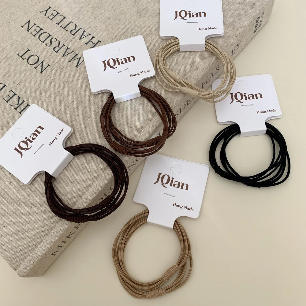 2-Pack Thin Seamless Hair Elastics - Snag-Free Strong Hold