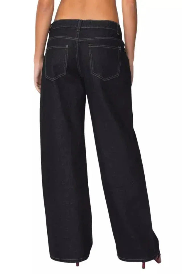 Striped wide leg denim jeans - View 15 | TEVQA