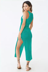 Knitted Cutout Split Beach Cover Up Dress | Dress In Beauty