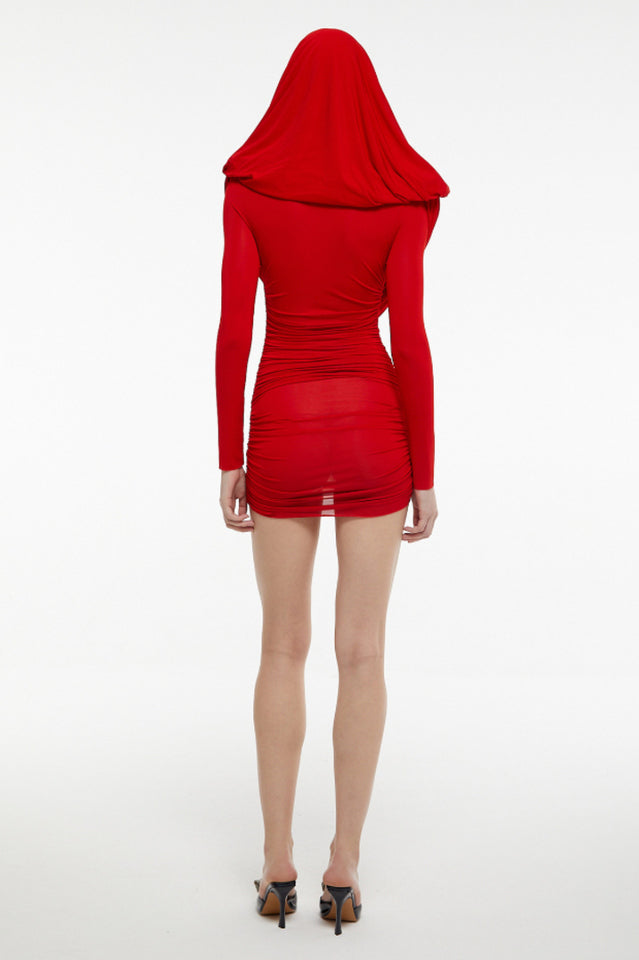 Arina Long Sleeve Plunge Mini Dress | Dress In Beauty