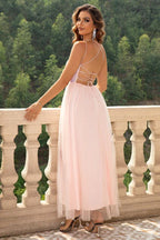 Sequin Tulle Evening Dress - View 13 | TEVQA