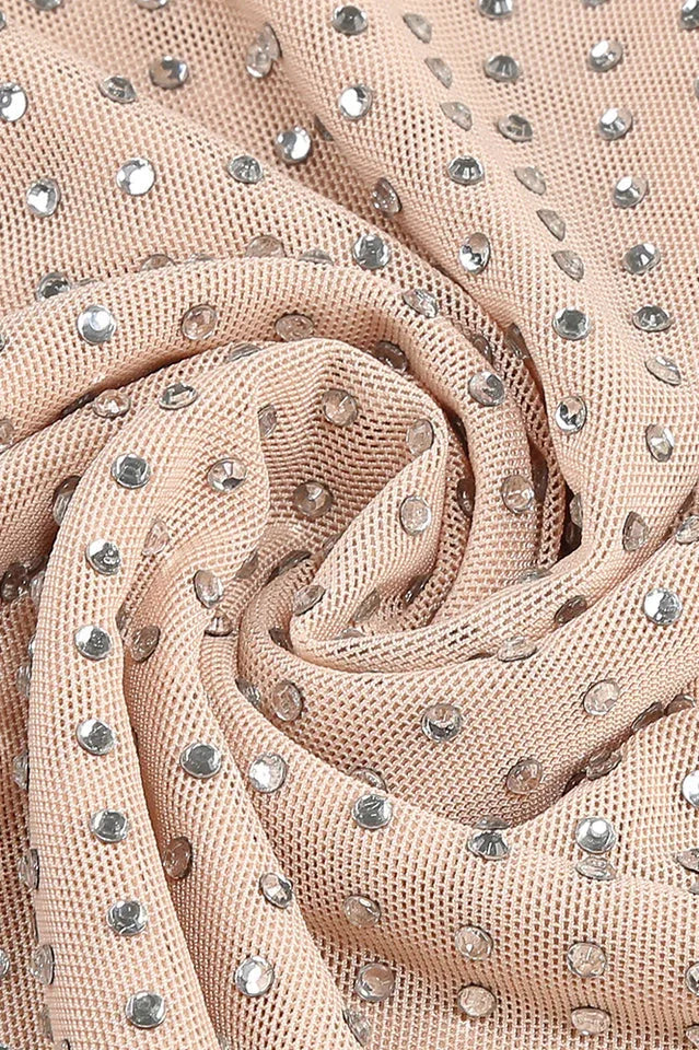 One Shoulder Rhinestone Bracelet Cocktail Dress - View 9 | TEVQA