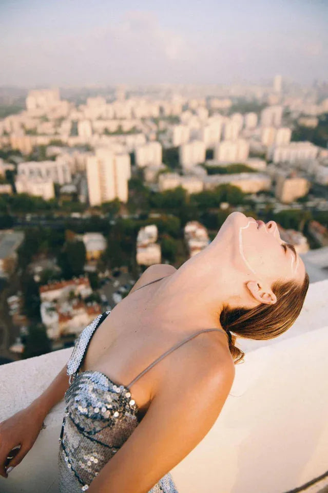 Draped Bra Mini Dress With Double Metal Ring - TEVQA