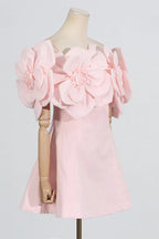 Chabela Flower Off-Shoulder Mini Dress - View 12 | TEVQA