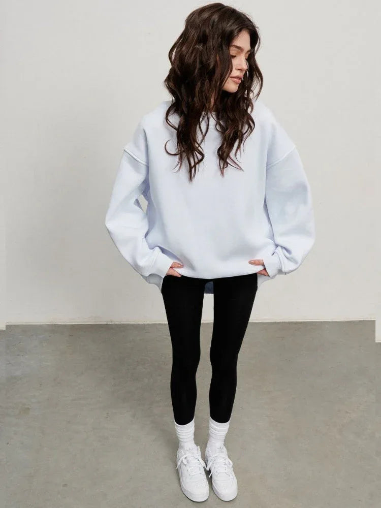 Ultimate Oversized Fleece Crew Neck Sweatshirt - TEVQA