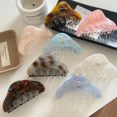 3.3 Inch Iridescent Acetate Hair Claw - Solid 37g Premium Triangle Clip