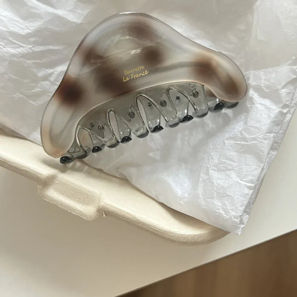 Premium 3.3 Inch Iridescent Acetate Triangle Hair Claw Clip - View 7 | TEVQA