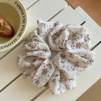 Oversized Chiffon Floral Scrunchie - View 7 | TEVQA