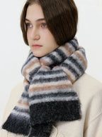 Fuzzy Rainbow Gradient Scarf - View 10 | TEVQA