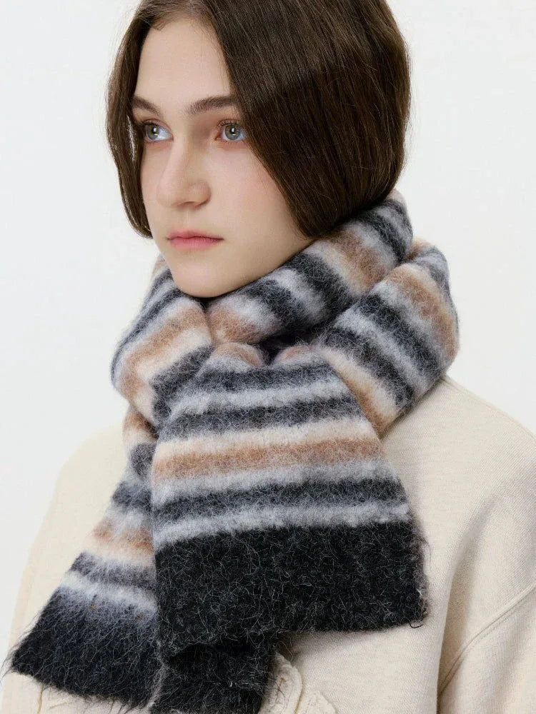 Fuzzy Rainbow Gradient Scarf - View 10 | TEVQA