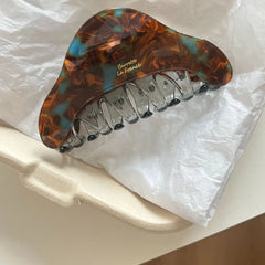 3.3 Inch Iridescent Acetate Hair Claw - Solid 37g Premium Triangle Clip