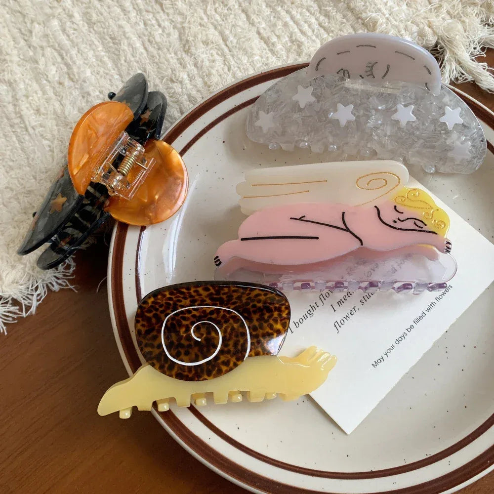 Whimsical Acetate Pet Lover Hair Clip & Comb Collection (Cat & Dog) - TEVQA