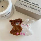 Cute animal hair claw clip featuring a bear, bunny, or puppy design - View 6 | TEVQA