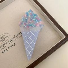 Large Ice Cream Cone Acetate Hair Claw - View 7 | TEVQA