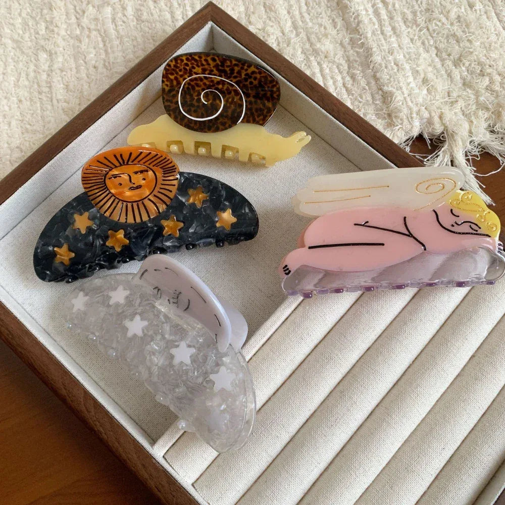 Whimsical Acetate Pet Lover Hair Clip & Comb Collection (Cat & Dog) - TEVQA