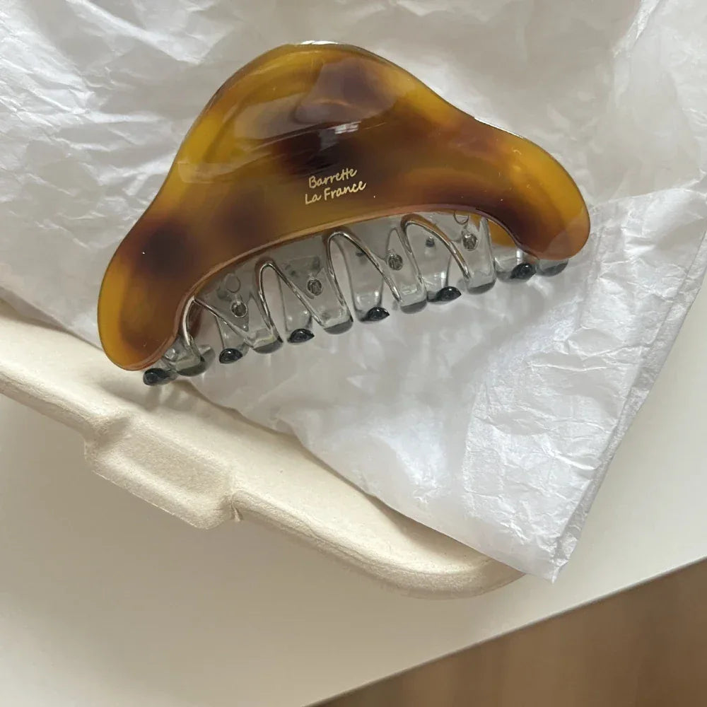 Premium 3.3 Inch Iridescent Acetate Triangle Hair Claw Clip - View 6 | TEVQA