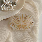 Seashell hair claw clip with rhinestones - View 10 | TEVQA