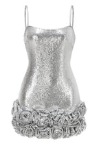 Sequin Flower Mini Dress - View 13 | TEVQA