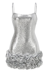 Faye Sequin Flower Mini Dress | Dress In Beauty