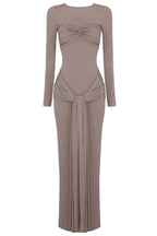 Strappy Long Sleeve Maxi Dress - TEVQA