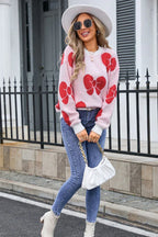 Pink bow knit sweater - View 9 | TEVQA