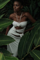 Halter Neck Cutout Ruched Maxi Dress | Dress In Beauty