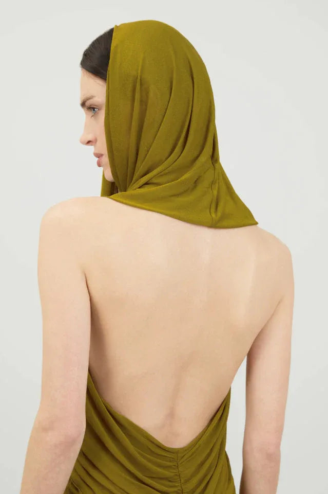 Ruched Maxi Dress with Headscarf - View 14 | TEVQA