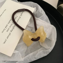 Dainty Jelly Bow Acrylic Hair Tie - 1.4 Inch Y2K Style