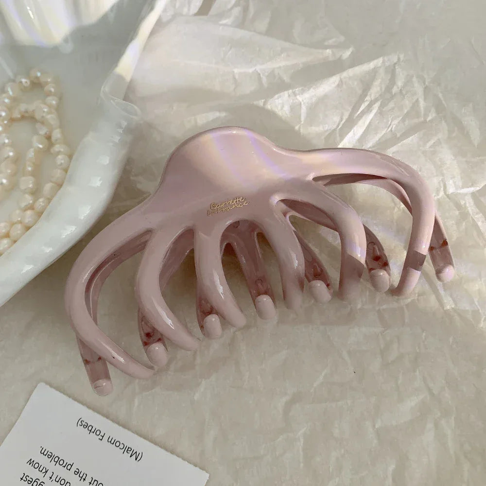 Large Octopus Hair Clip in Black - View 8 | TEVQA