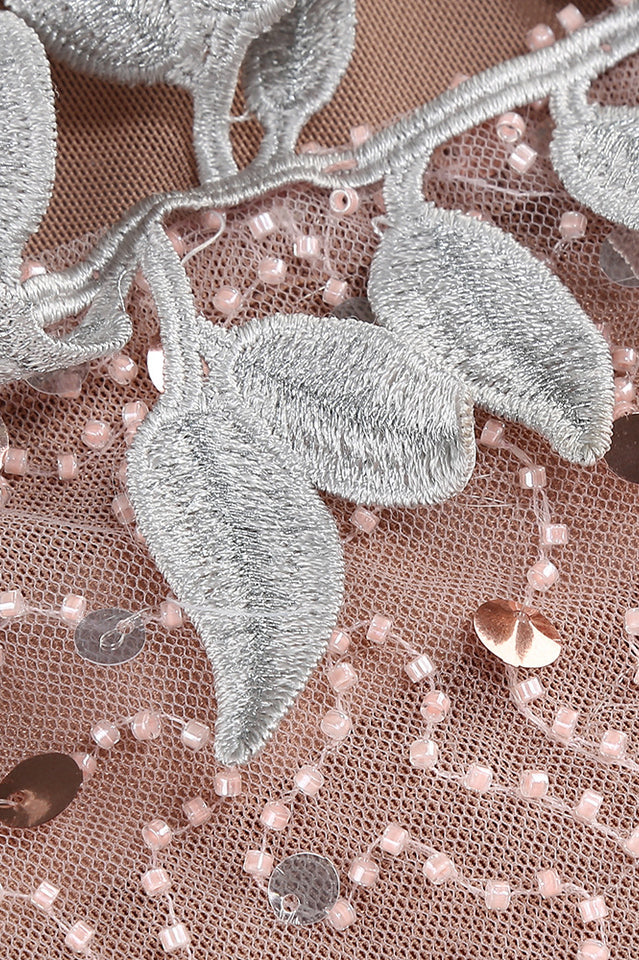 Slip Leaf Beaded Sequin Embellished Gown | Dress In Beauty