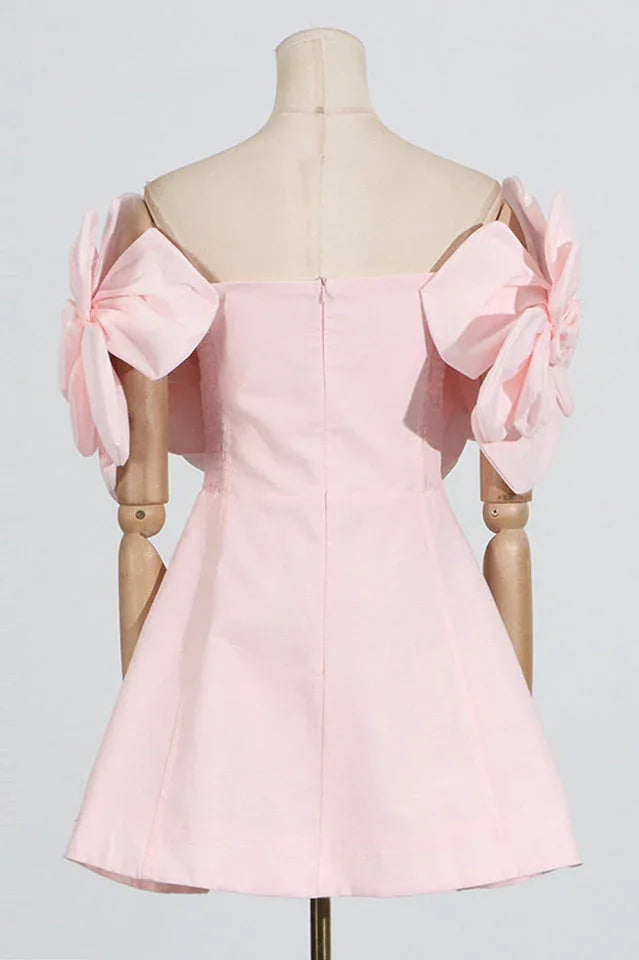 Chabela Flower Off-Shoulder Mini Dress - View 13 | TEVQA