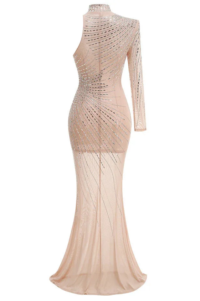 Halter neck embellished gown - View 6 | TEVQA