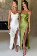 Kayle Satin Cami Dress - View 13 | TEVQA