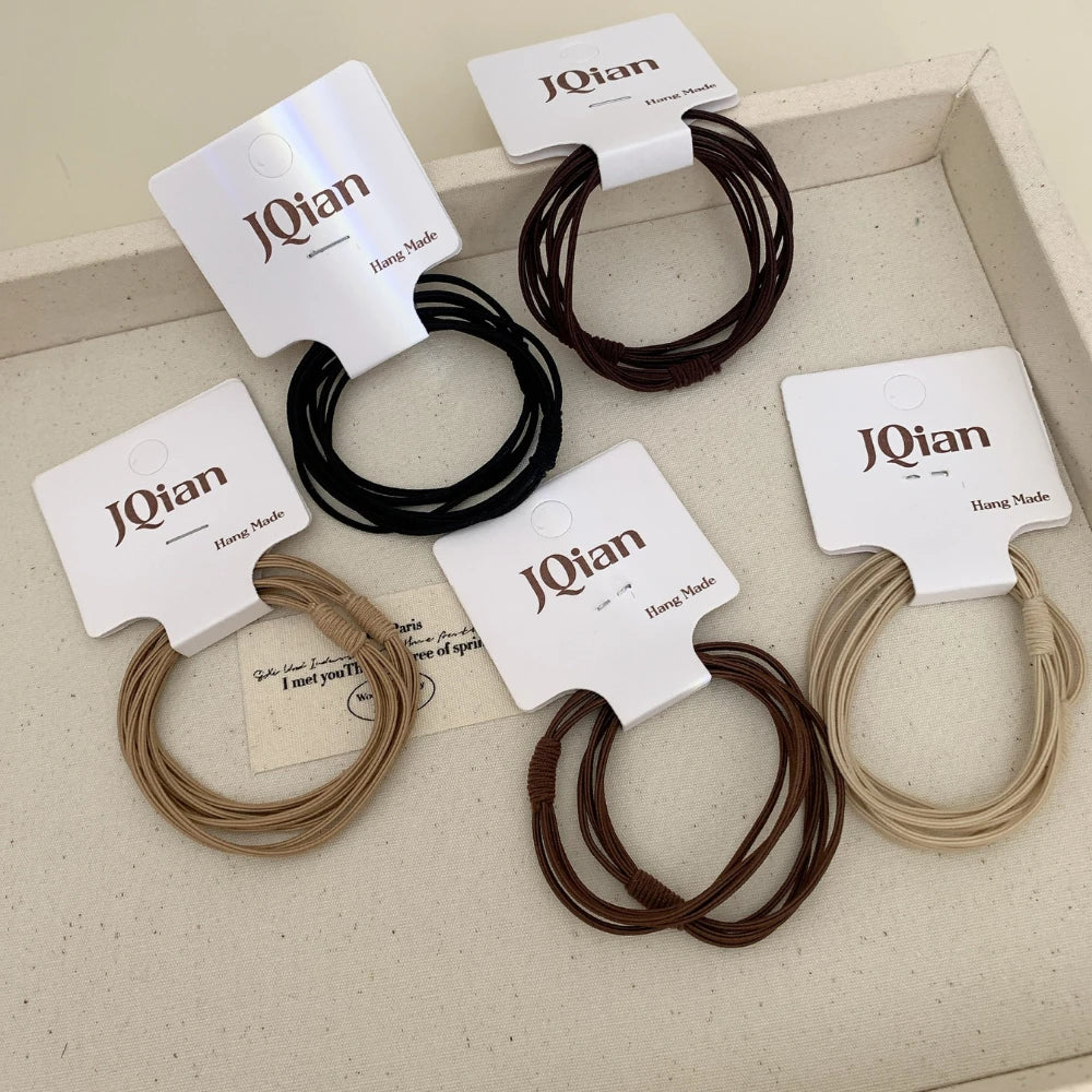 2-Pack Thin Seamless Hair Elastics - Snag-Free Strong Hold