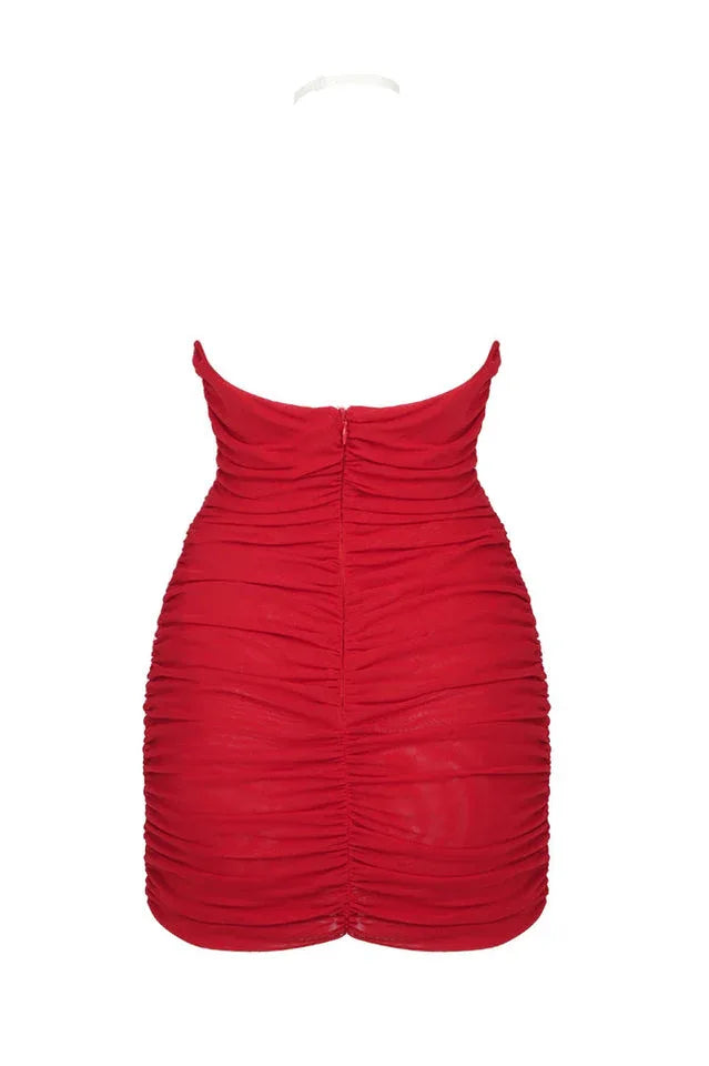 Rose Appliqué Mini Dress - View 12 | TEVQA