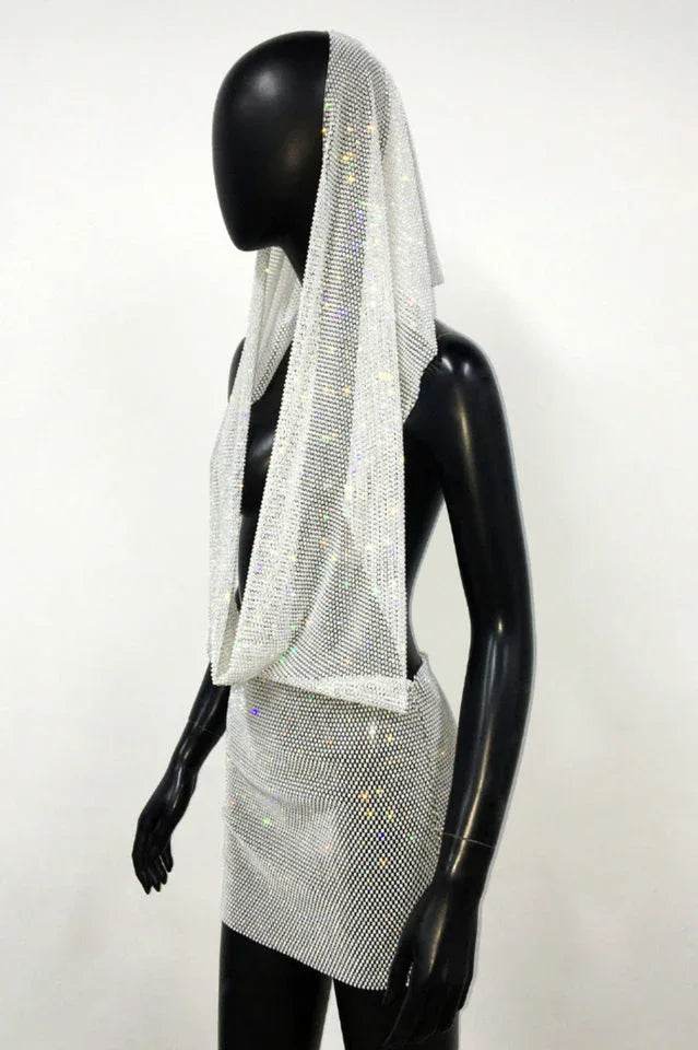 Sparkling Embellished V-Neck Mini Dress - View 11 | TEVQA