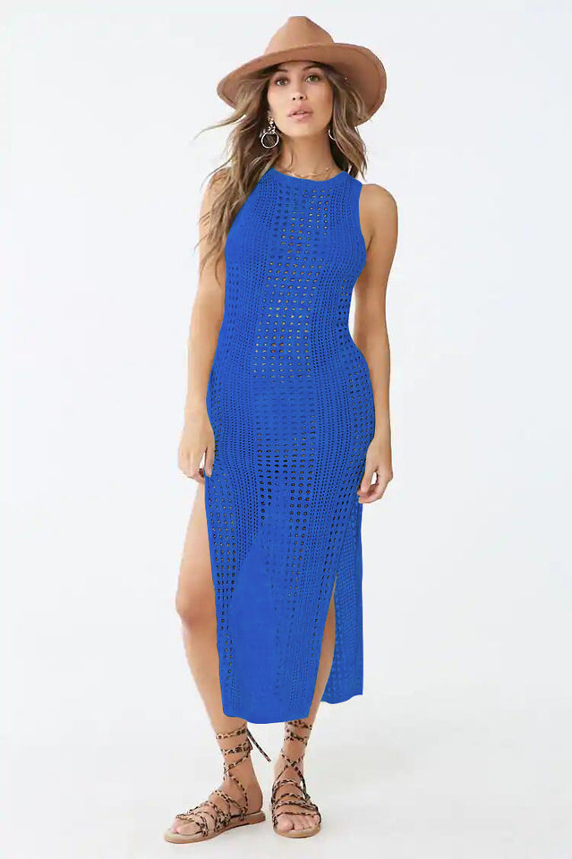 Knitted Cutout Split Beach Cover Up Dress | Dress In Beauty