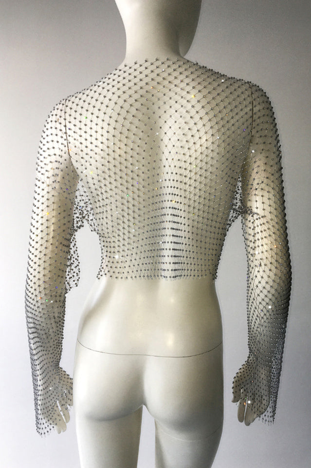 Crystal Diamond See Through Crop Top | Dress In Beauty