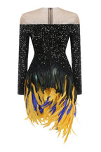 Sequin Feather Gown - View 6 | TEVQA