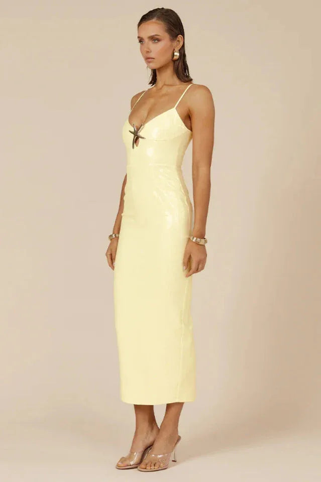 Sequined midi dress with dragonfly embellishment - View 10 | TEVQA