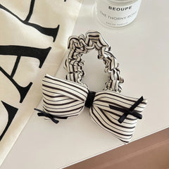 Classic Preppy Stripe Scrunchie (Lace or Bow Style)