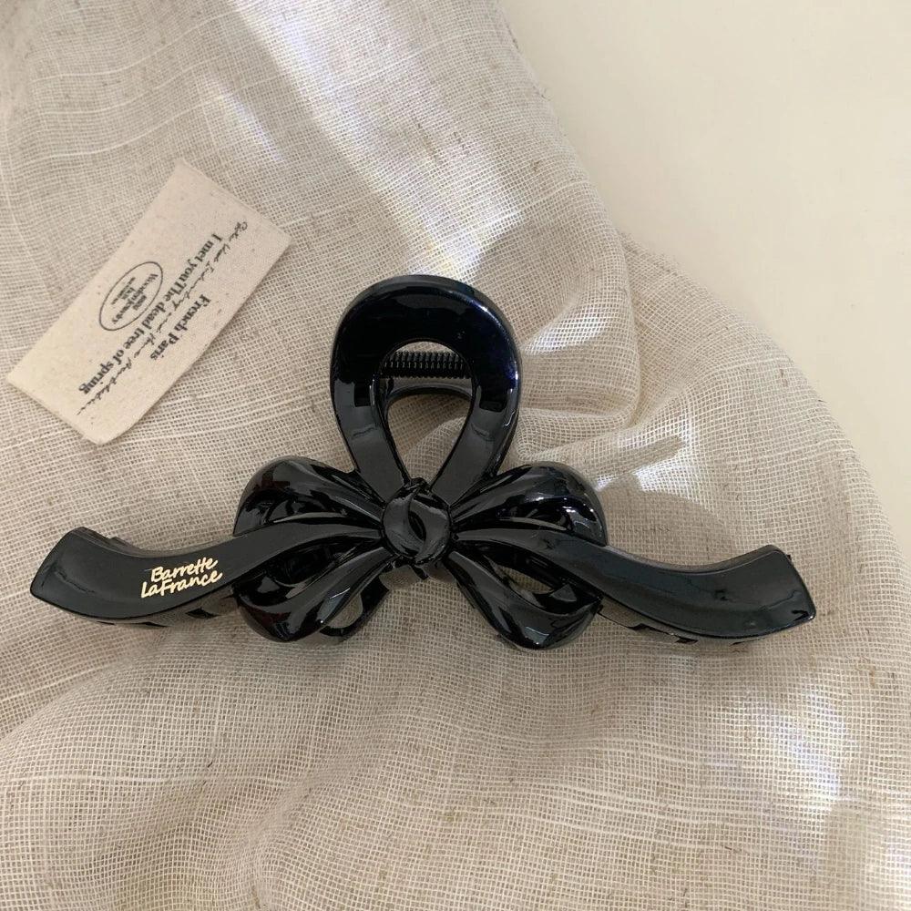 Elegant ribbon bow hair claw clip - View 6 | TEVQA