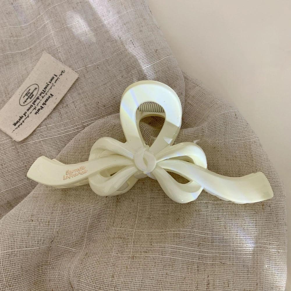 Elegant ribbon bow hair claw clip - View 8 | TEVQA