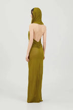 Ruched Maxi Dress with Headscarf - View 15 | TEVQA